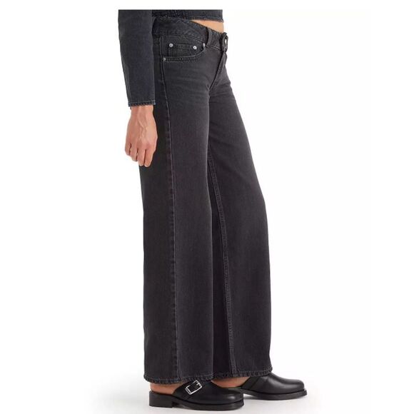 NEW Levi’s Women’s Superlow Loose Jeans 34x32 Black 100% Cotton Y2K Baggy NWT - Picture 2 of 7